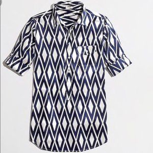 J crew lightweight cotton diamond print tunic XS